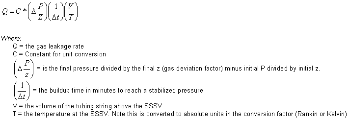 Gas Leak Rate Formula